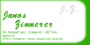 janos zimmerer business card